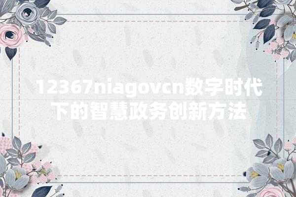 12367niagovcn数字时代下的智慧政务创新方法