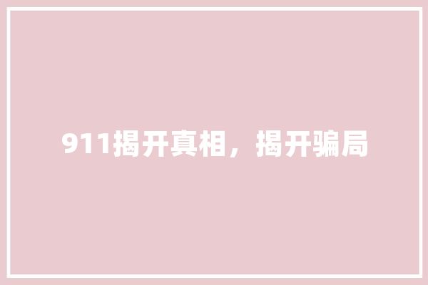 911揭开真相，揭开骗局 智能问答