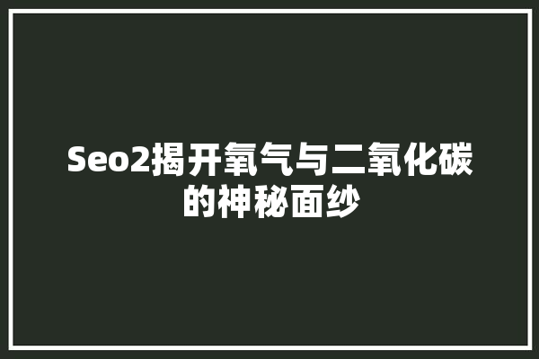 Seo2揭开氧气与二氧化碳的神秘面纱 智能助手