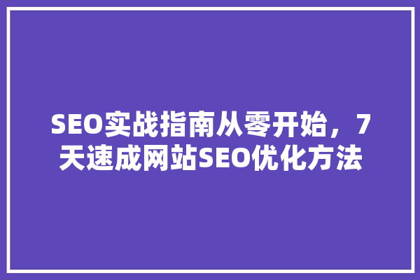 SEO实战指南从零开始，7天速成网站SEO优化方法 智能助手