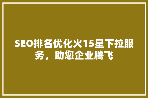 SEO排名优化火15星下拉服务，助您企业腾飞 智能助手