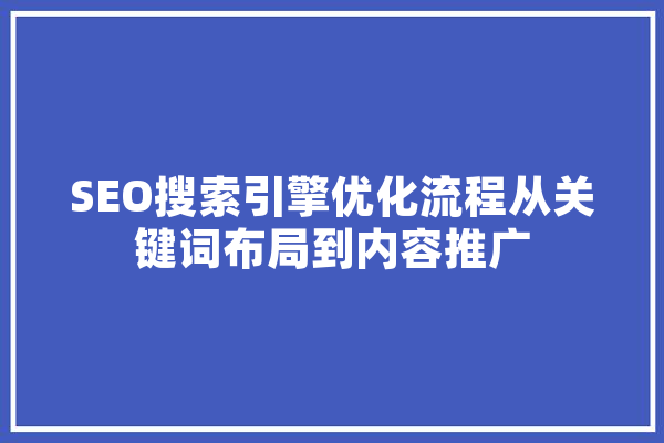 SEO搜索引擎优化流程从关键词布局到内容推广 智能写作