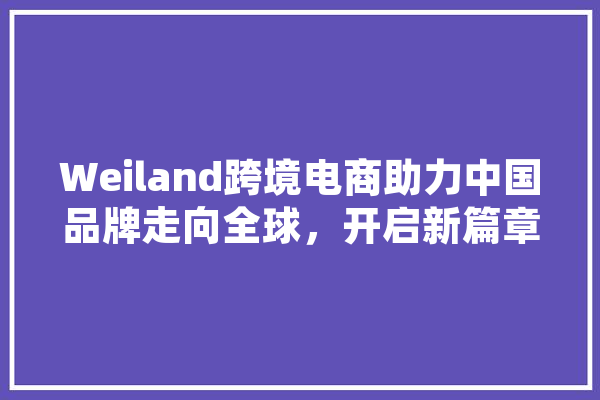 Weiland跨境电商助力中国品牌走向全球，开启新篇章