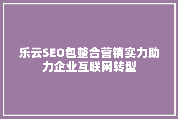 乐云SEO包整合营销实力助力企业互联网转型 计算机