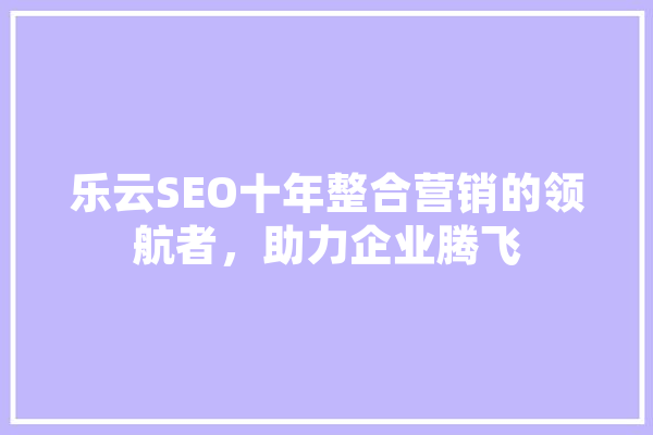 乐云SEO十年整合营销的领航者，助力企业腾飞