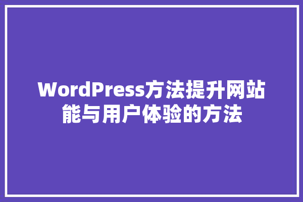 WordPress方法提升网站能与用户体验的方法 文字写作