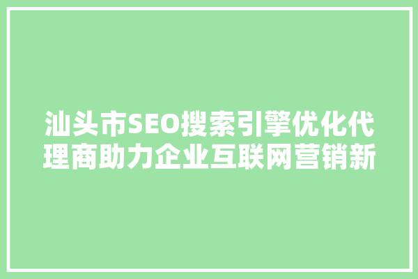 汕头市SEO搜索引擎优化代理商助力企业互联网营销新篇章