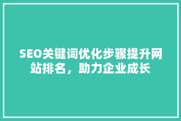 SEO关键词优化步骤提升网站排名，助力企业成长