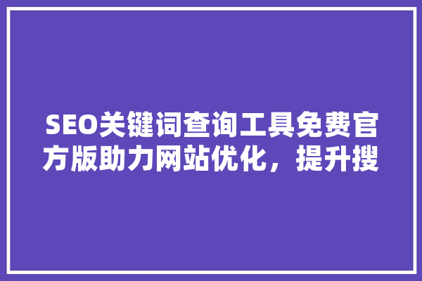 SEO关键词查询工具免费官方版助力网站优化，提升搜索引擎排名