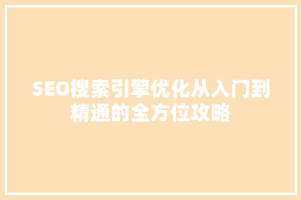 SEO搜索引擎优化从入门到精通的全方位攻略
