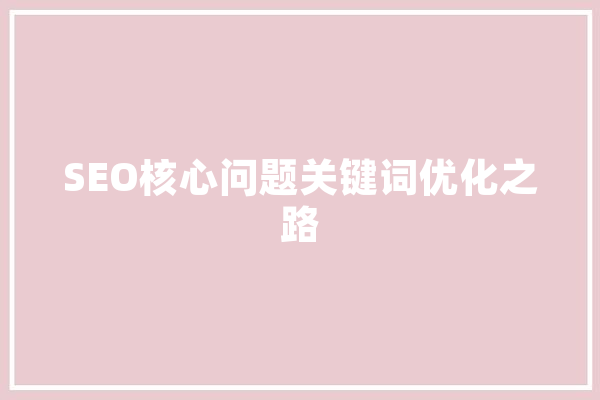 SEO核心问题关键词优化之路