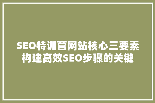 SEO特训营网站核心三要素构建高效SEO步骤的关键