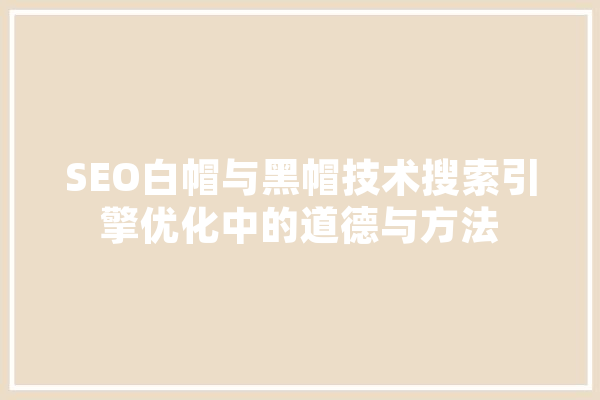 SEO白帽与黑帽技术搜索引擎优化中的道德与方法