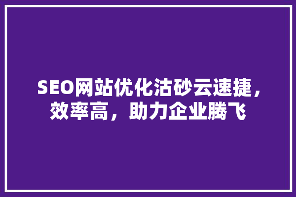 SEO网站优化沽砂云速捷，效率高，助力企业腾飞