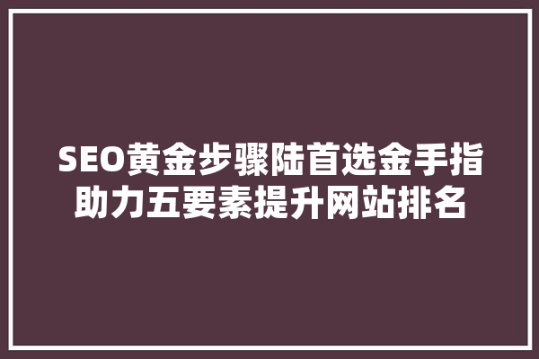 SEO黄金步骤陆首选金手指助力五要素提升网站排名 绘影字幕