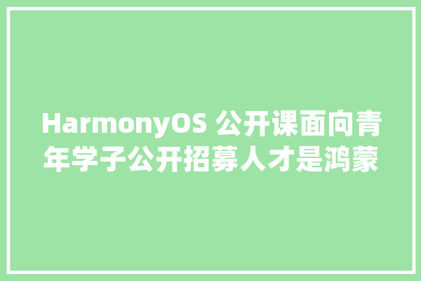 HarmonyOS 公开课面向青年学子公开招募人才是鸿蒙成长关键引擎_鸿蒙_华为