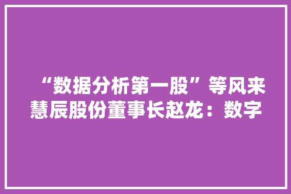 “数据分析第一股”等风来慧辰股份董事长赵龙：数字化转型是人工+智能的“慢工细活”_数据_股份
