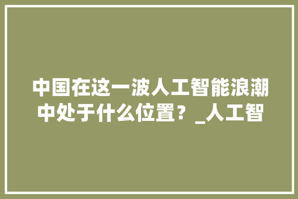 中国在这一波人工智能浪潮中处于什么位置？_人工智能_模子 AI快讯