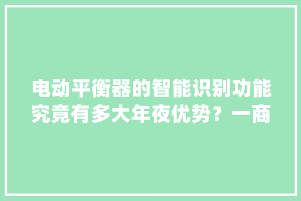 电动平衡器的智能识别功能究竟有多大年夜优势？一商量竟_智能_功效