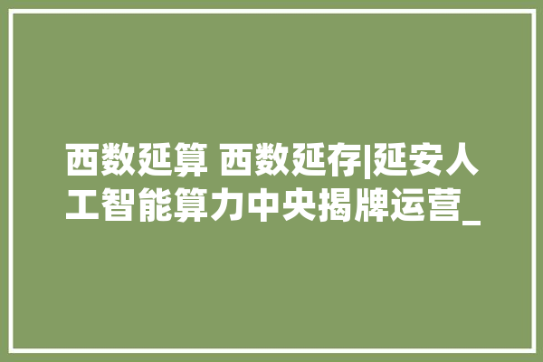 西数延算 西数延存|延安人工智能算力中央揭牌运营_延安_中心