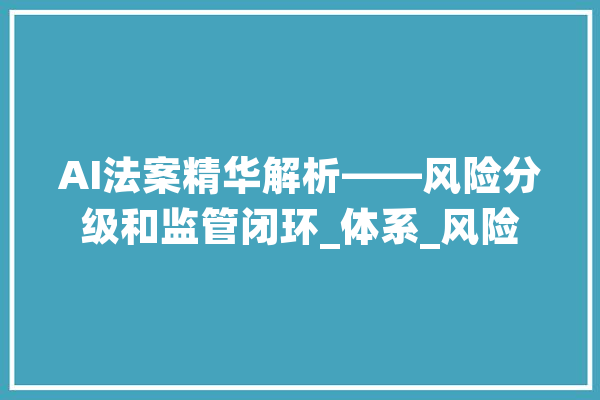 AI法案精华解析——风险分级和监管闭环_体系_风险