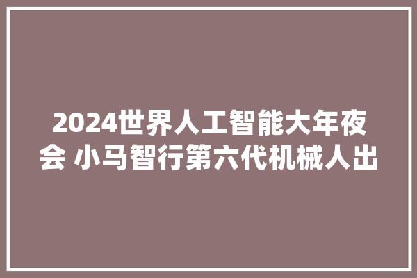 2024世界人工智能大年夜会 小马智行第六代机械人出租车亮相_体系_车辆