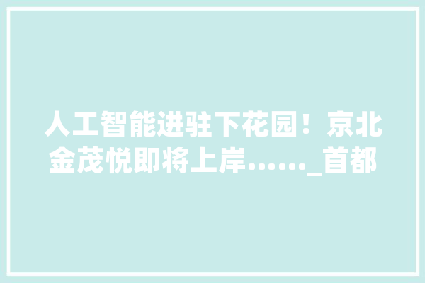 人工智能进驻下花园！京北金茂悦即将上岸……_首都_张家口
