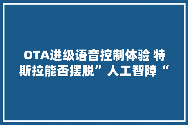OTA进级语音控制体验 特斯拉能否摆脱”人工智障“魔咒_特斯拉_语音