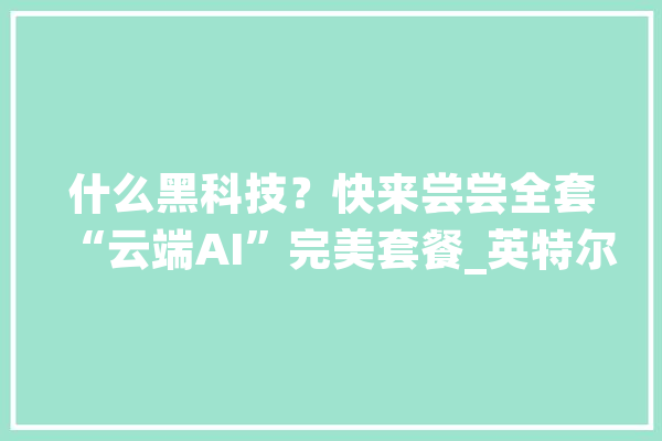 什么黑科技？快来尝尝全套“云端AI”完美套餐_英特尔_处置器 AI快讯