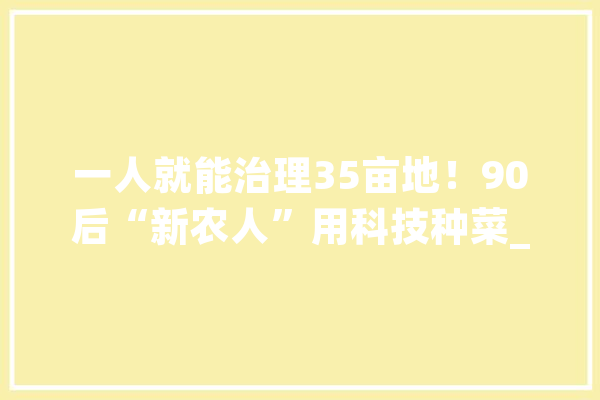 一人就能治理35亩地！90后“新农人”用科技种菜_黄瓜_温室 AI快讯