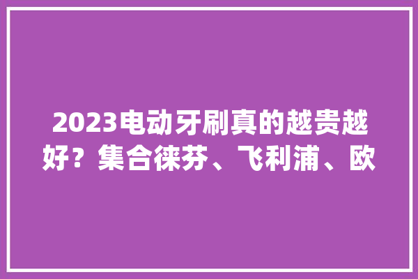 2023电动牙刷真的越贵越好？集合徕芬、飞利浦、欧乐B多维度测评_干净_刷毛 计算机