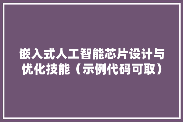 嵌入式人工智能芯片设计与优化技能（示例代码可取）_人工智能_嵌入式