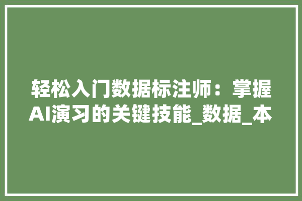 轻松入门数据标注师：掌握AI演习的关键技能_数据_本身的