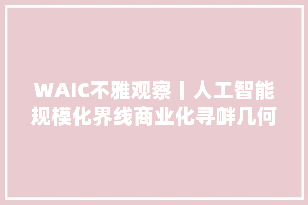 WAIC不雅观察丨人工智能规模化界线商业化寻衅几何？_人工智能_家当