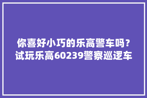 你喜好小巧的乐高警车吗？试玩乐高60239警察巡逻车_套装_贴纸