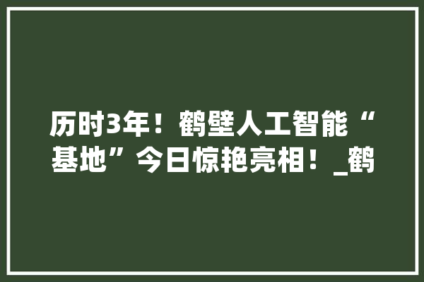 历时3年！鹤壁人工智能“基地”今日惊艳亮相！_鹤壁_科技立异