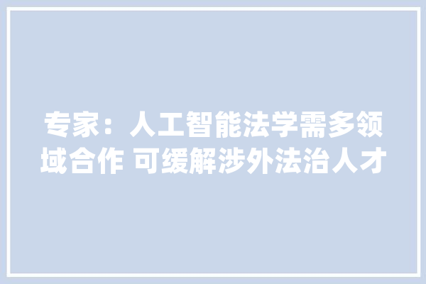专家：人工智能法学需多领域合作 可缓解涉外法治人才缺口_人工智能_司法