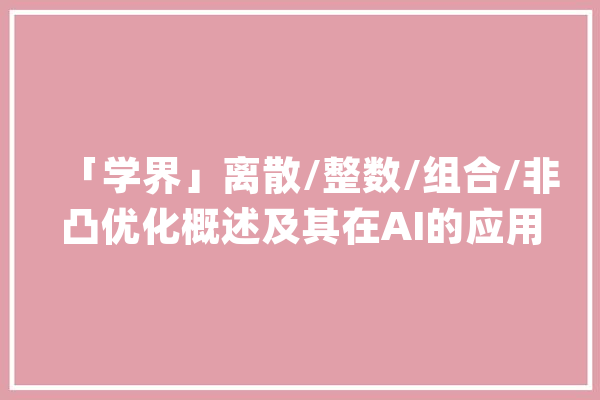 「学界」离散/整数/组合/非凸优化概述及其在AI的应用_整数_计划