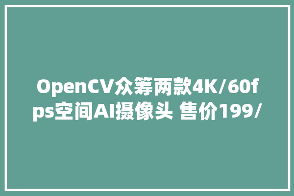 OpenCV众筹两款4K/60fps空间AI摄像头 售价199/299美元_人工智能_多个