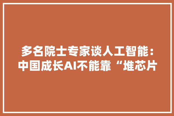 多名院士专家谈人工智能：中国成长AI不能靠“堆芯片”_模子_美国