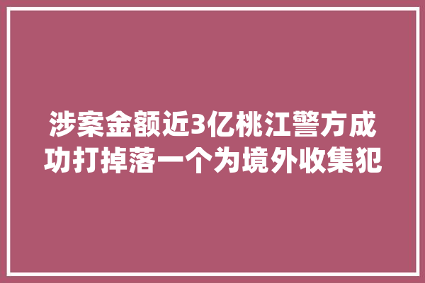 涉案金额近3亿桃江警方成功打掉落一个为境外收集犯罪“跑分”的巨大犯罪团伙_安化_桃江县