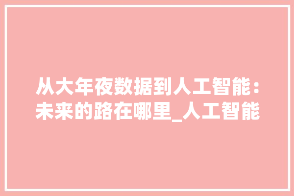 从大年夜数据到人工智能：未来的路在哪里_人工智能_数据 文字写作
