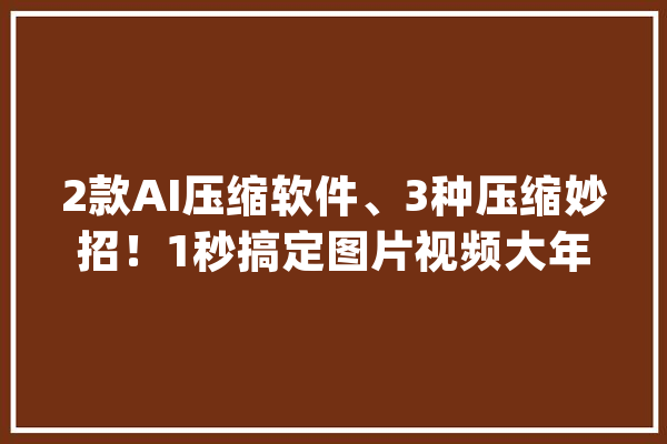 2款AI压缩软件、3种压缩妙招！1秒搞定图片视频大年夜小为KB！_图片_最后