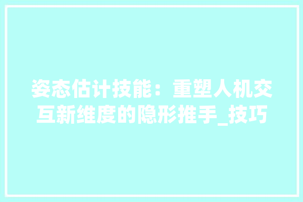 姿态估计技能：重塑人机交互新维度的隐形推手_技巧_姿势