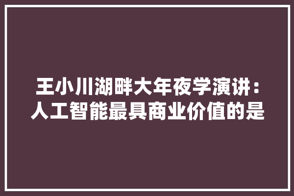 王小川湖畔大年夜学演讲：人工智能最具商业价值的是什么？_机械_阿尔法
