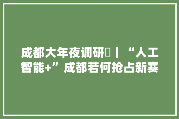 成都大年夜调研㊽｜“人工智能+”成都若何抢占新赛道？_人工智能_成都