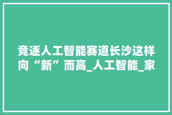 竞逐人工智能赛道长沙这样向“新”而高_人工智能_家当 云服务