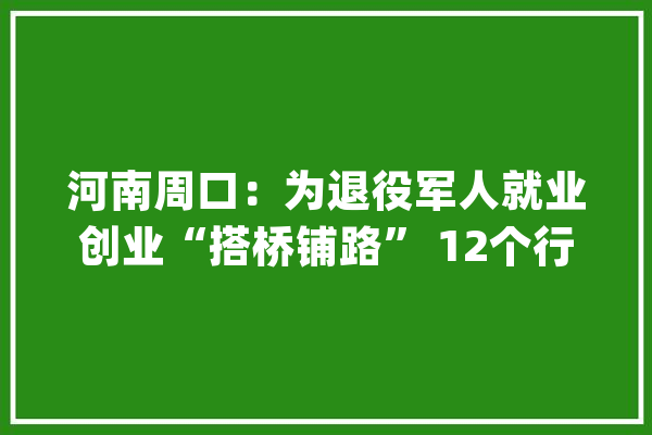 河南周口：为退役军人就业创业“搭桥铺路” 12个行业5000余个岗位等你来选_周口市_周口