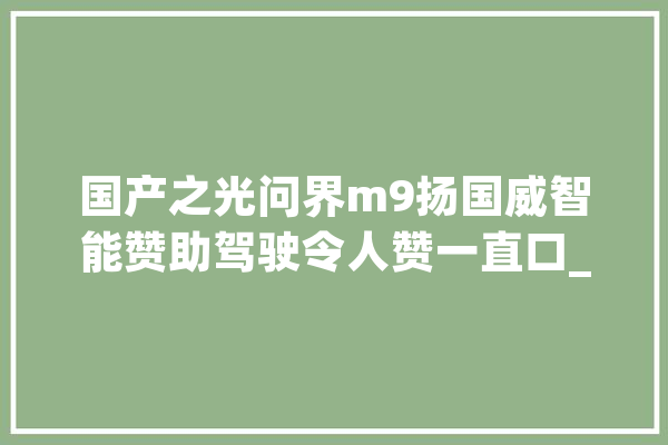 国产之光问界m9扬国威智能赞助驾驶令人赞一直口_驾驶者_交通