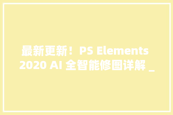 最新更新！PS Elements 2020 AI 全智能修图详解 _照片_图示 文字写作